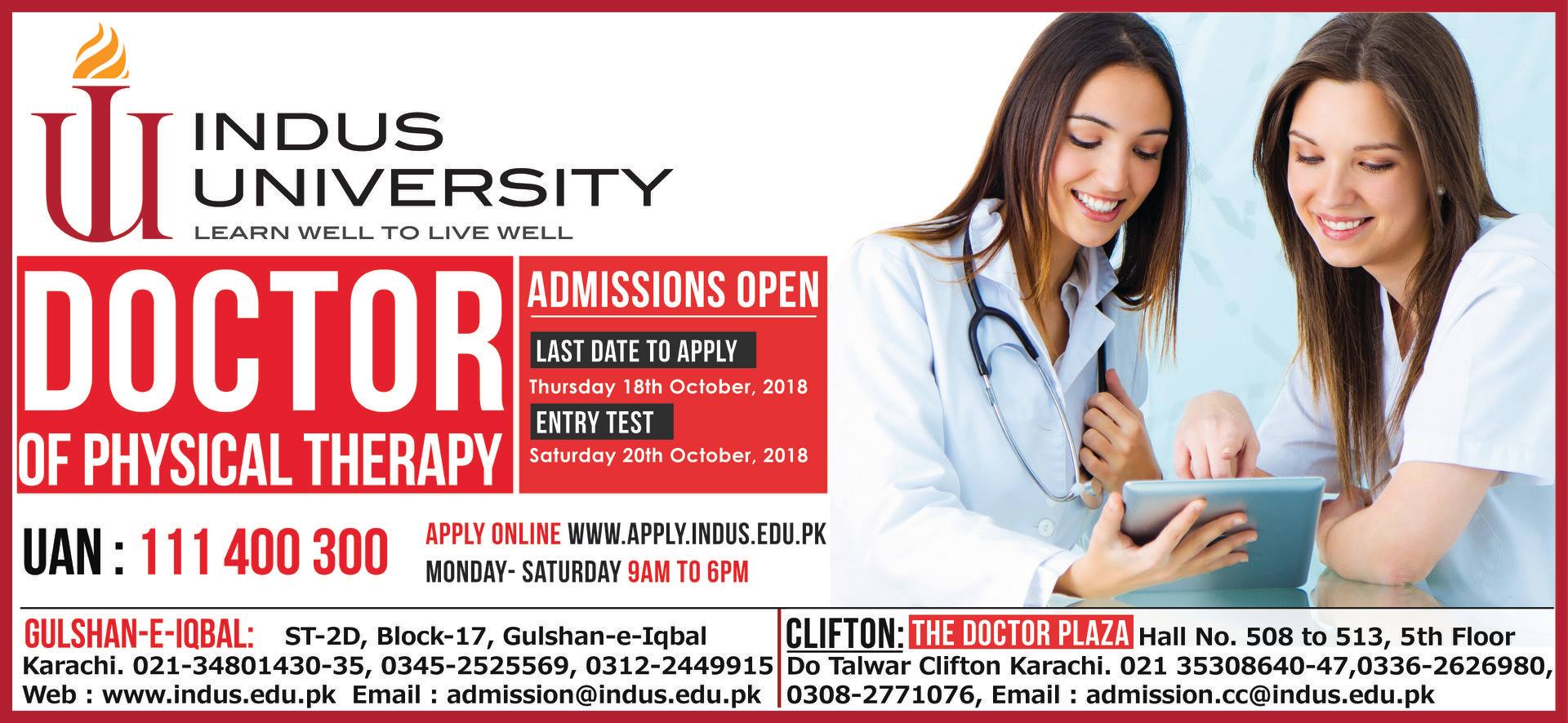 Indus University Department of Physical Therapy and Rehabilitation Sciences