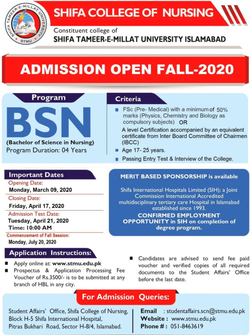 BS Nursing- Shifa College of Nursing