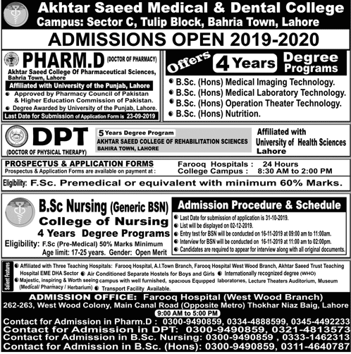 Akhtar Saeed Medical And Dental College