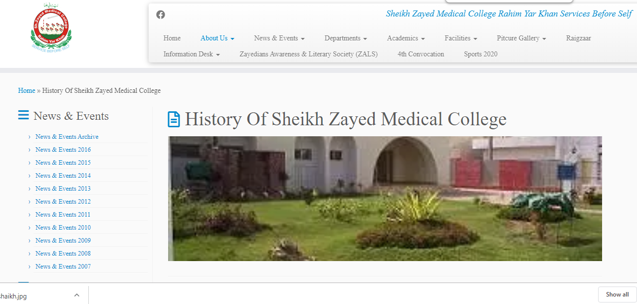 Sheikh Zayed Medical College/hospital