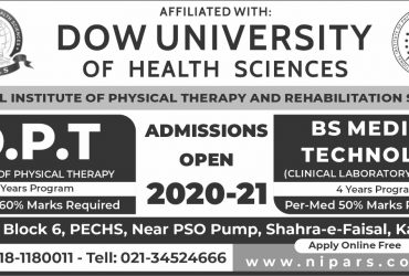 Admissions Open in National Institute of Physical Therapy and Rehabilitation Sciences NIPARS